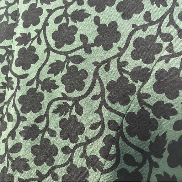 Boden Green Floral Alexis Midi Dress Button Sleeves Size 4R - Picture 7 of 14